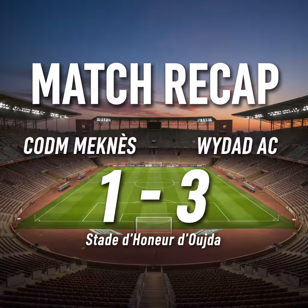 Wydad AC Outclass CODM Meknès 3-1 in Clinical Away Performance