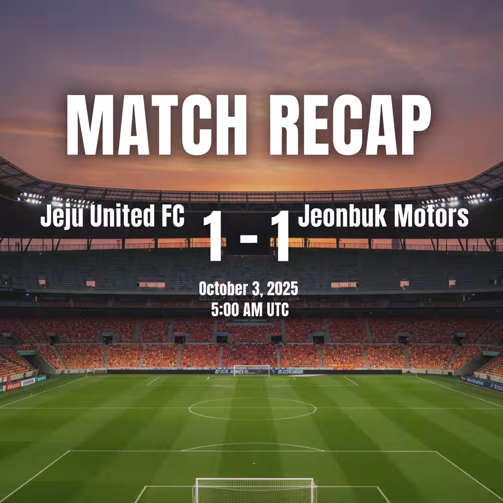 Late Drama as Jeju United Stuns Jeonbuk with Last-Gasp Equalizer in 1-1 Draw