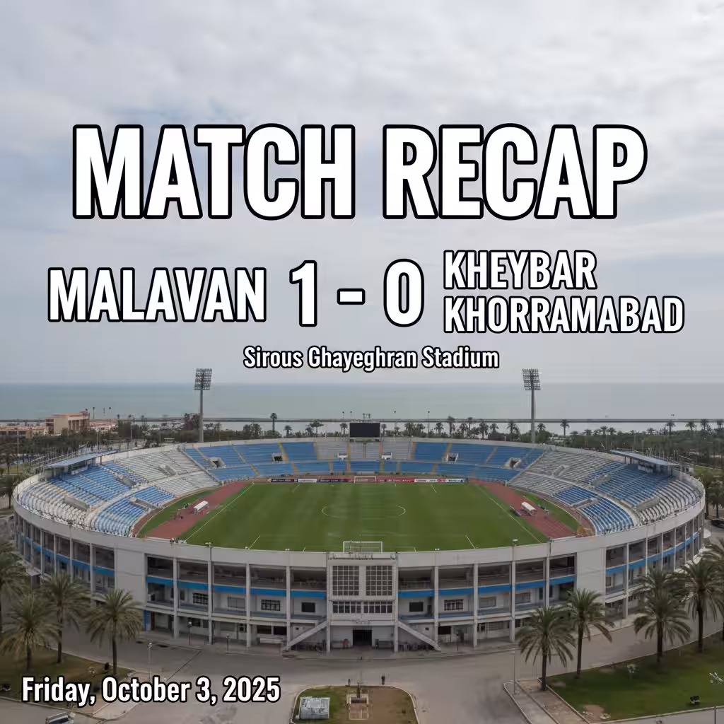 Safarzadeh Strikes Late as Malavan Edge Past Kheybar Khorramabad in Gritty Persian Gulf Pro League Clash
