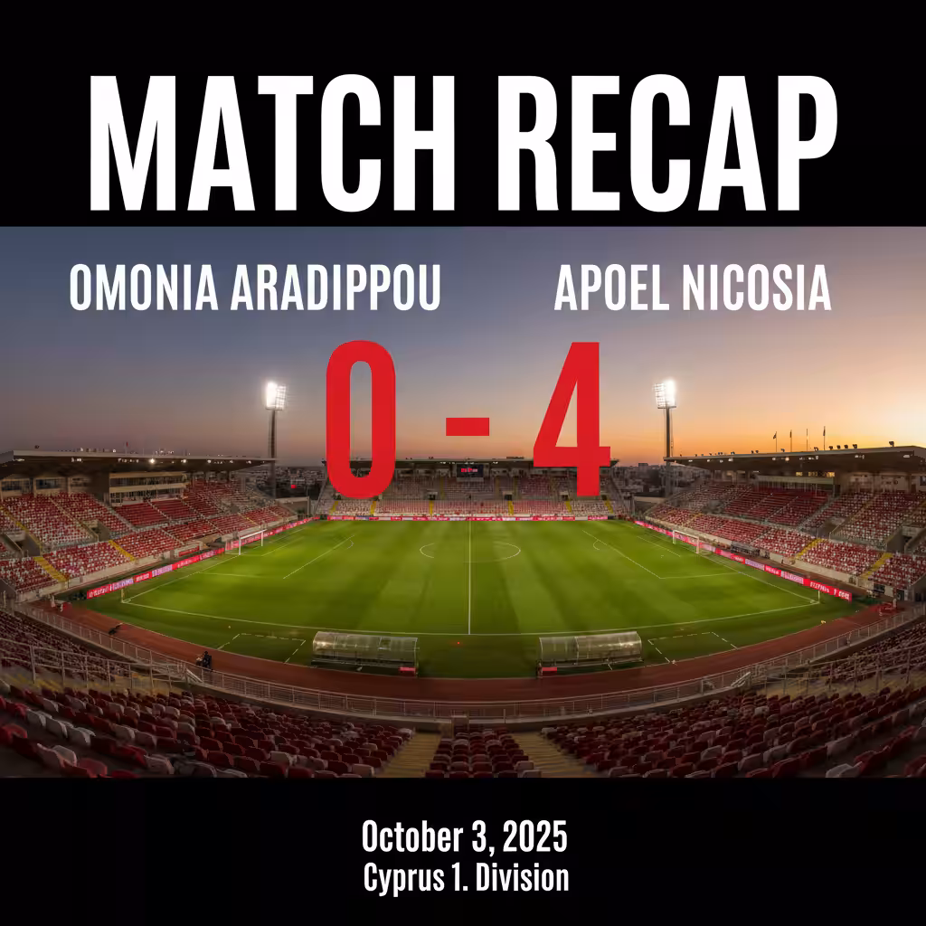 Apoel Nicosia Dominate Omonia Aradippou with 4-0 Rout at Antonis Papadopoulos Stadium
