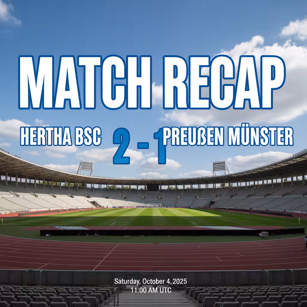Grønning’s Brace Propels Hertha BSC to Vital Win Over Preußen Münster at Olympiastadion