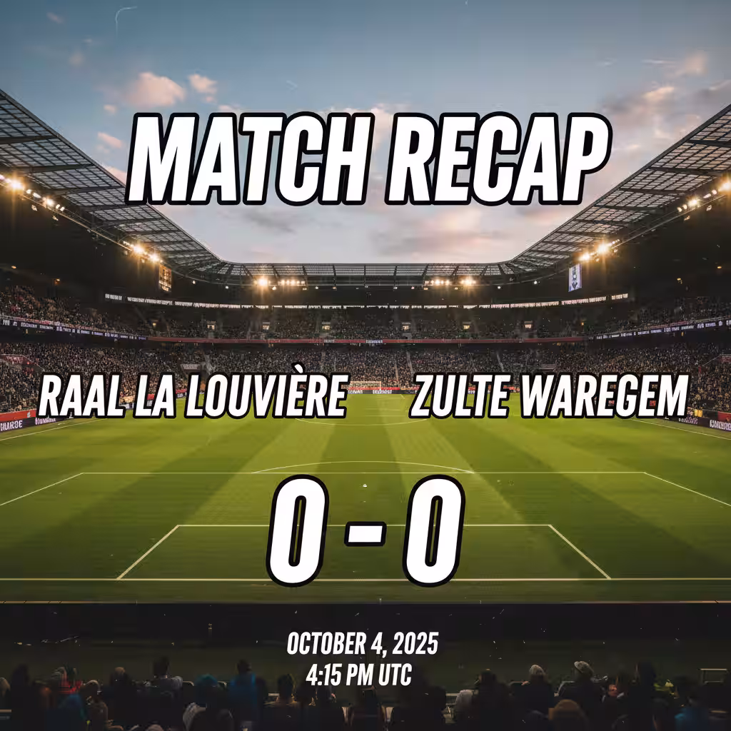 Stalemate at Easi Arena: RAAL La Louvière and Zulte Waregem Settle for Goalless Draw in Tactical Standoff