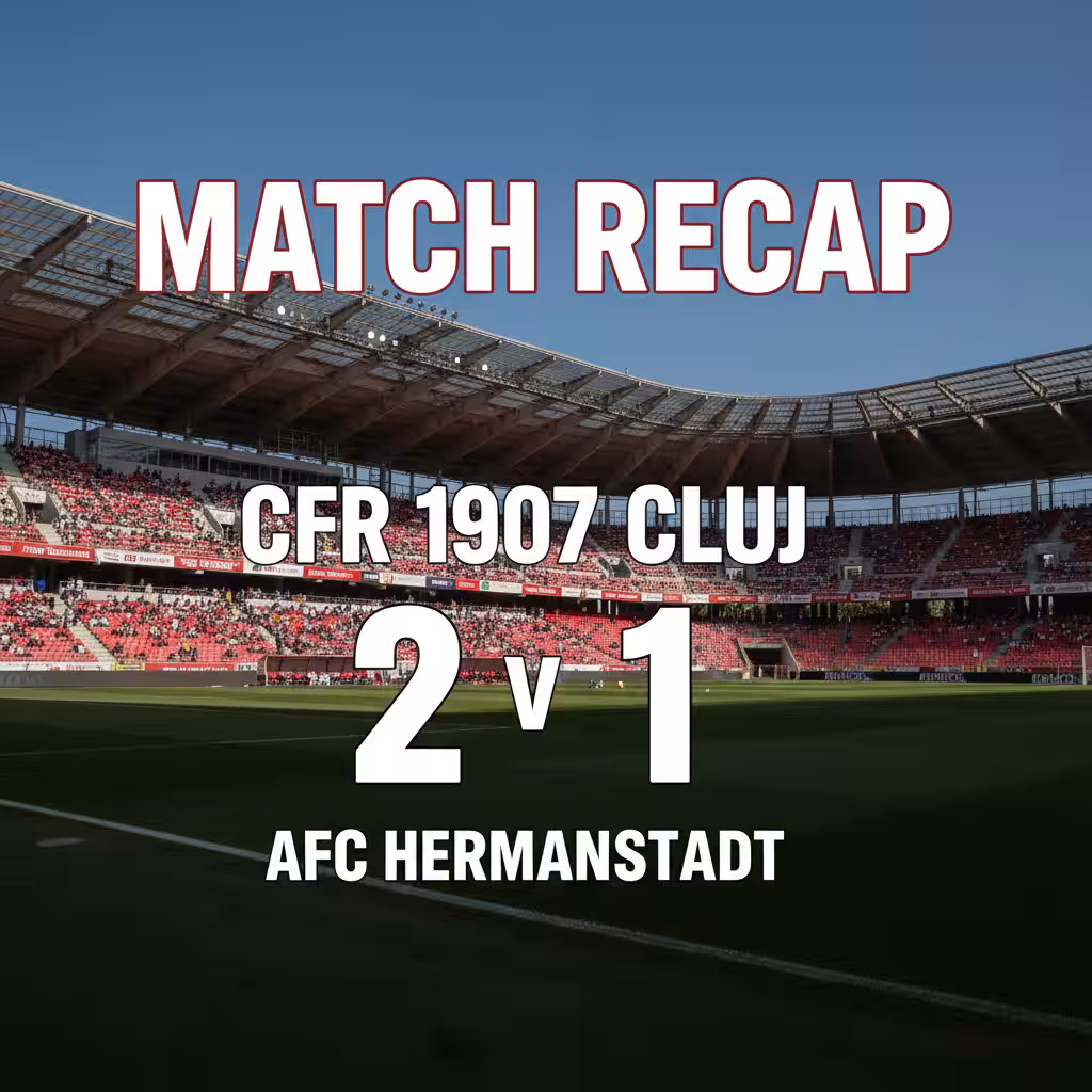 CFR Cluj Edges Past Hermannstadt in Thrilling Romanian Liga I Match