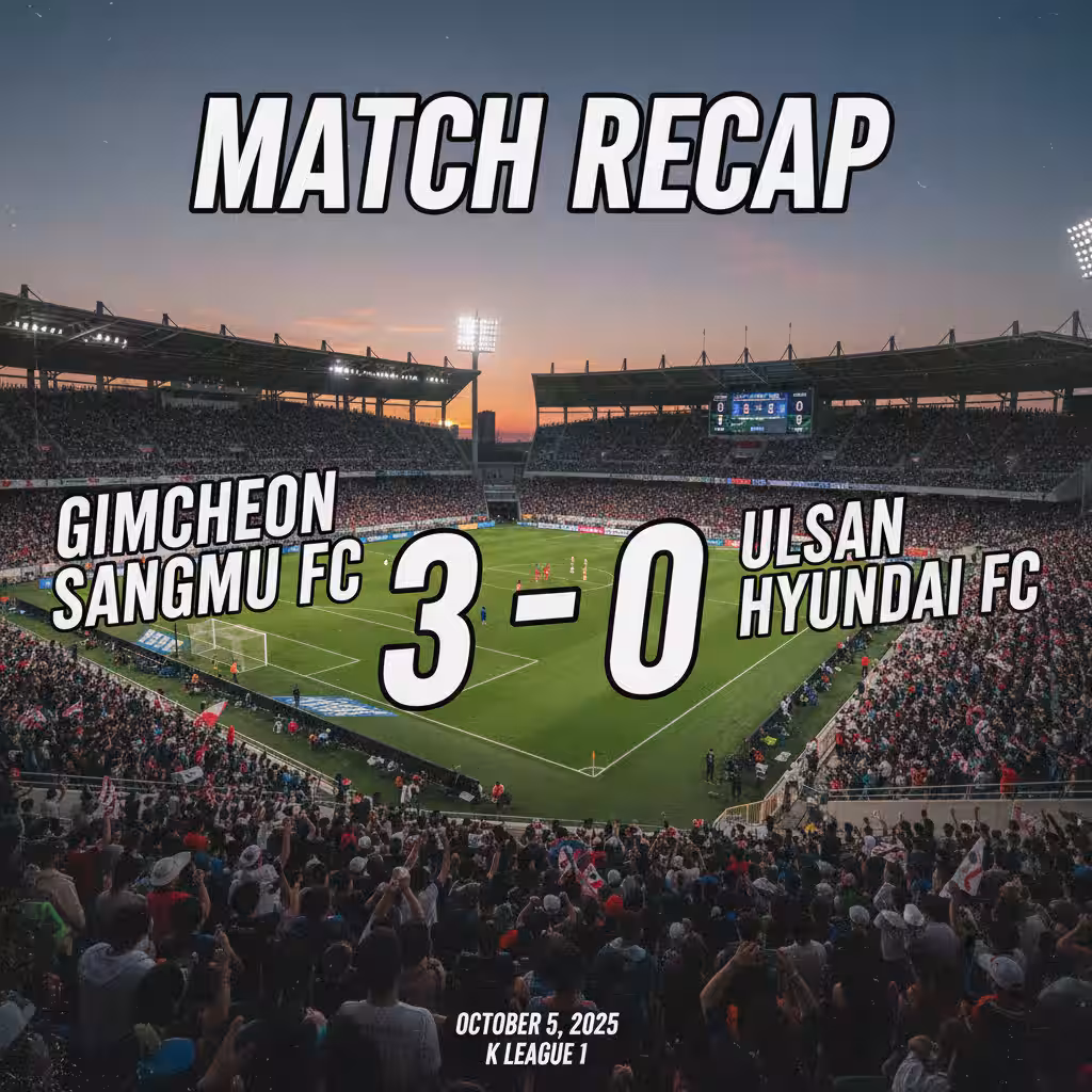 Gimcheon Sangmu Dominate Ulsan Hyundai with Statement 3-0 Win