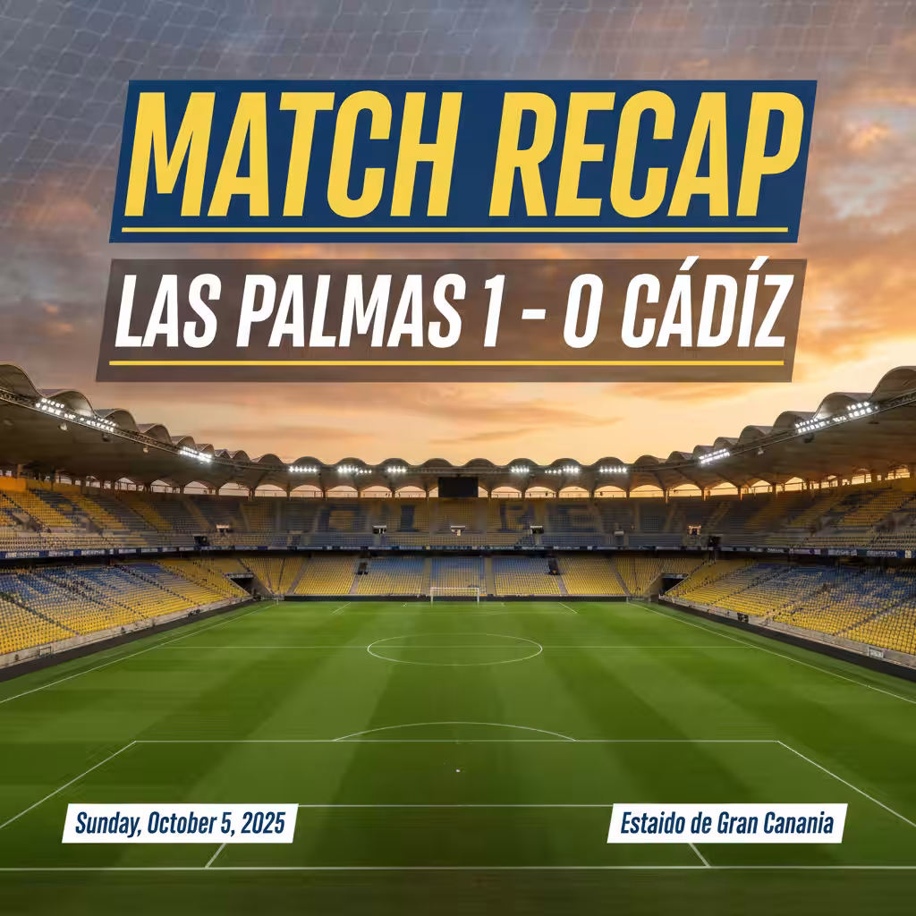 Barcia’s Late Header Lifts Las Palmas Over Cádiz in Tense Segunda División Clash