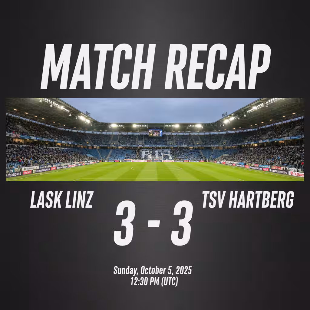 LASK Linz Stun Hartberg with Miraculous Stoppage-Time Rally in Six-Goal Thriller