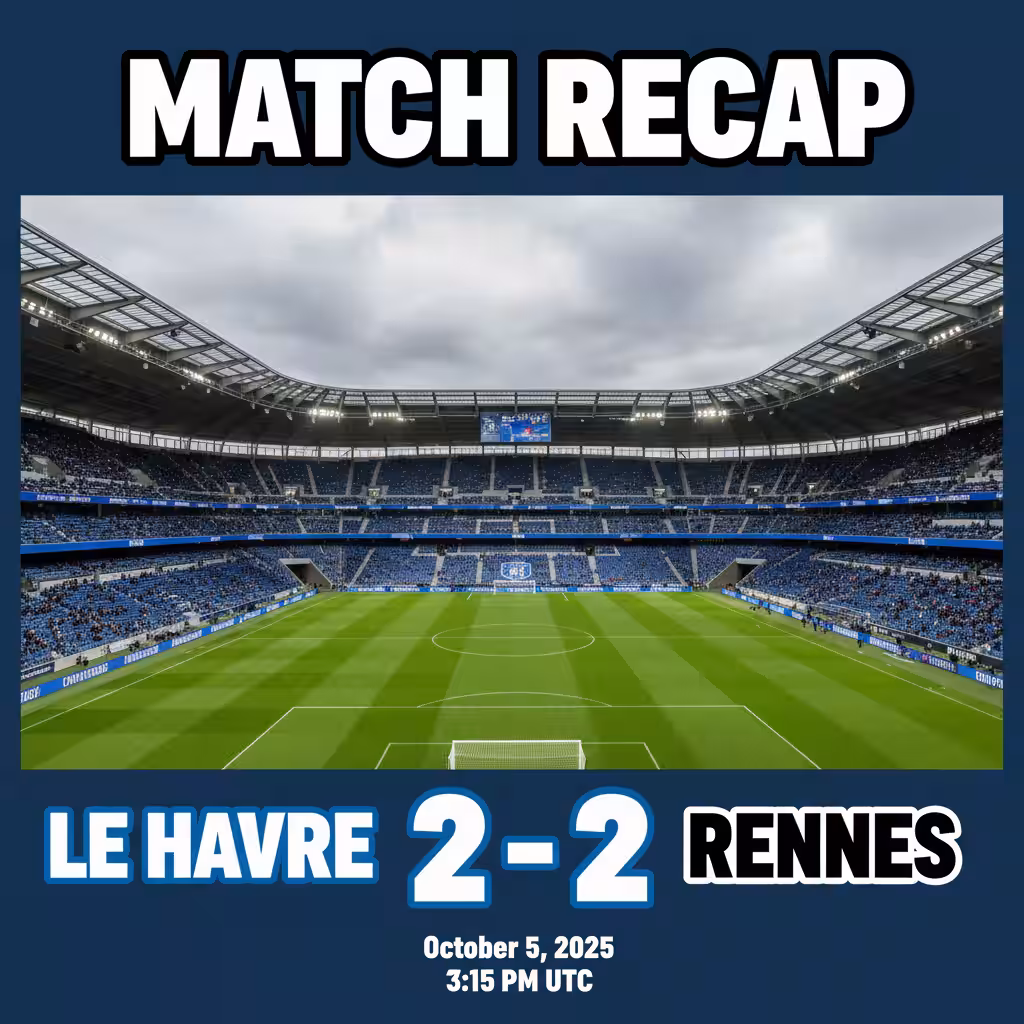 Le Havre Rallies from Two Down to Hold Rennes in Spirited Draw