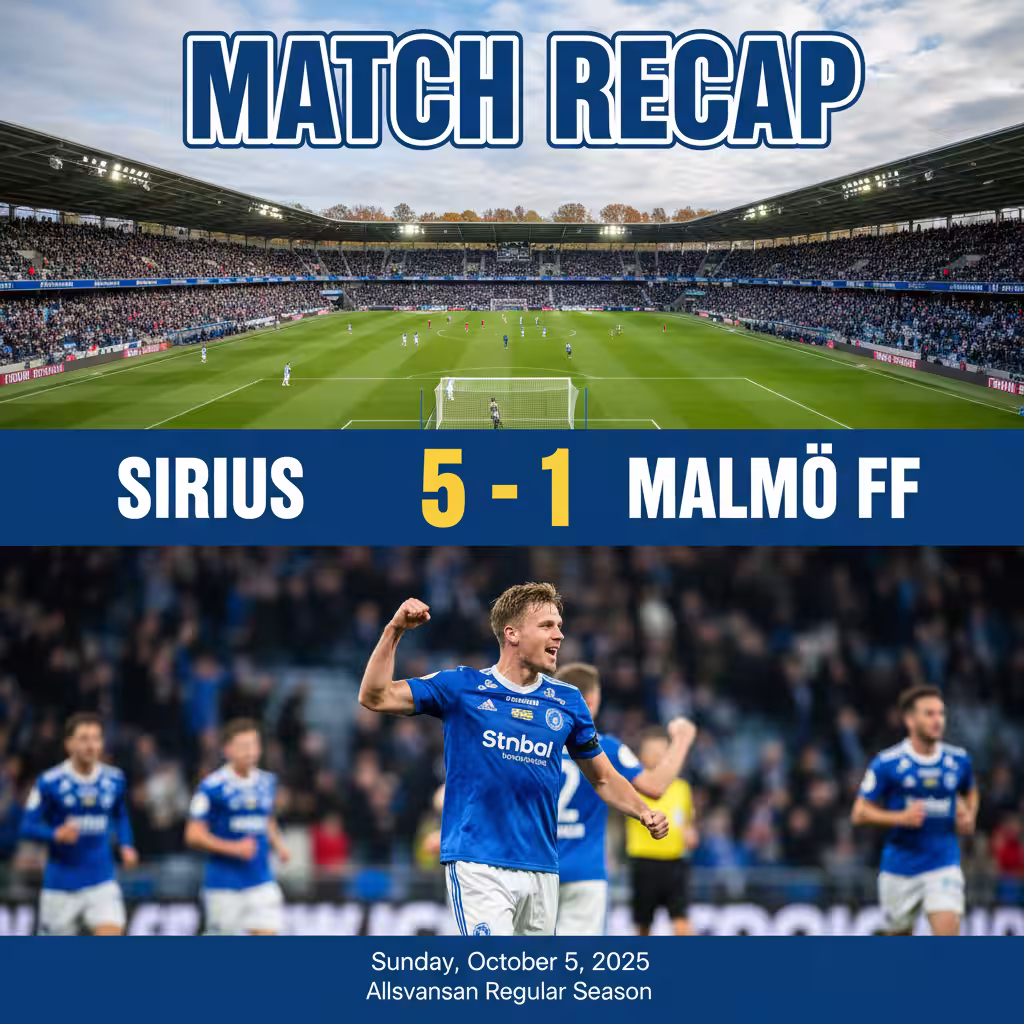 Sirius Stun Malmo FF with 5-1 Rout at Studenternas IP: Walta and Ure Orchestrate Season’s Biggest Upset