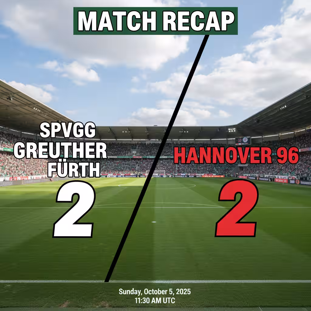 Fürth and Hannover 96 Play Out Entertaining 2-2 Draw in Bundesliga 2 Stalemate