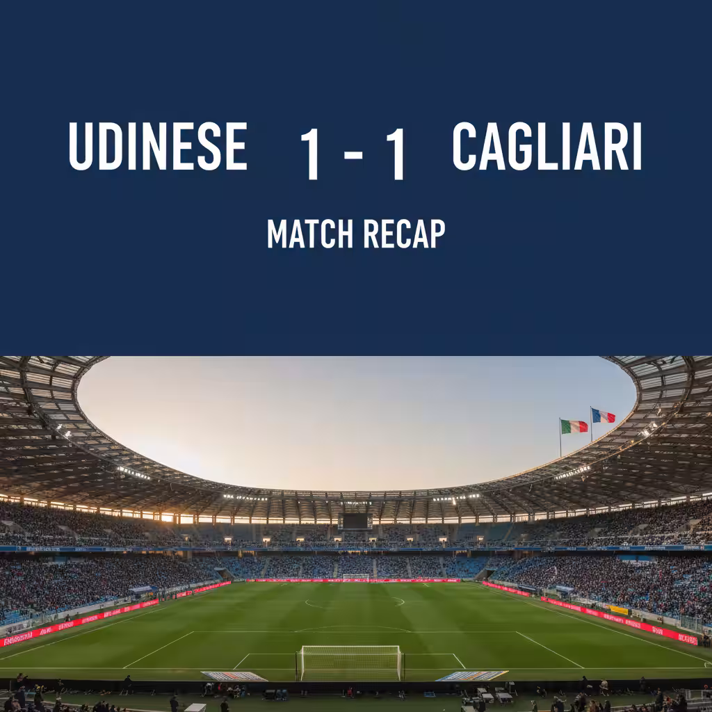 Stalemate in Udine: Udinese and Cagliari Share Honors in Tense Serie A Clash
