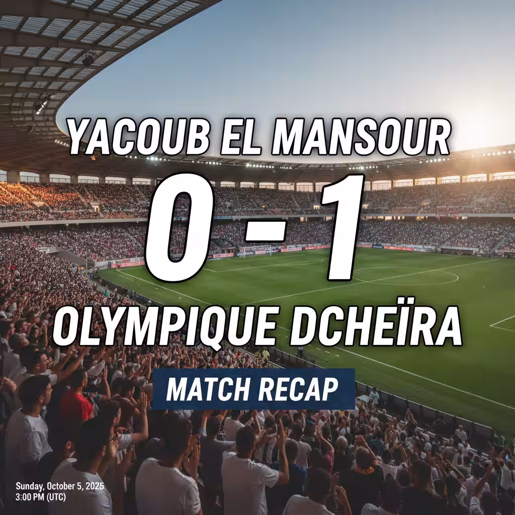 Olympique Dcheïra Snatches Victory in Stoppage Time Against Yacoub El Mansour
