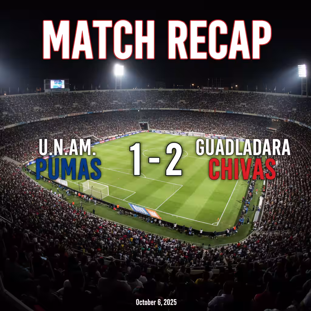 Chivas Seize the Moment: Aguirre’s Late Goal Lifts Guadalajara Over Pumas